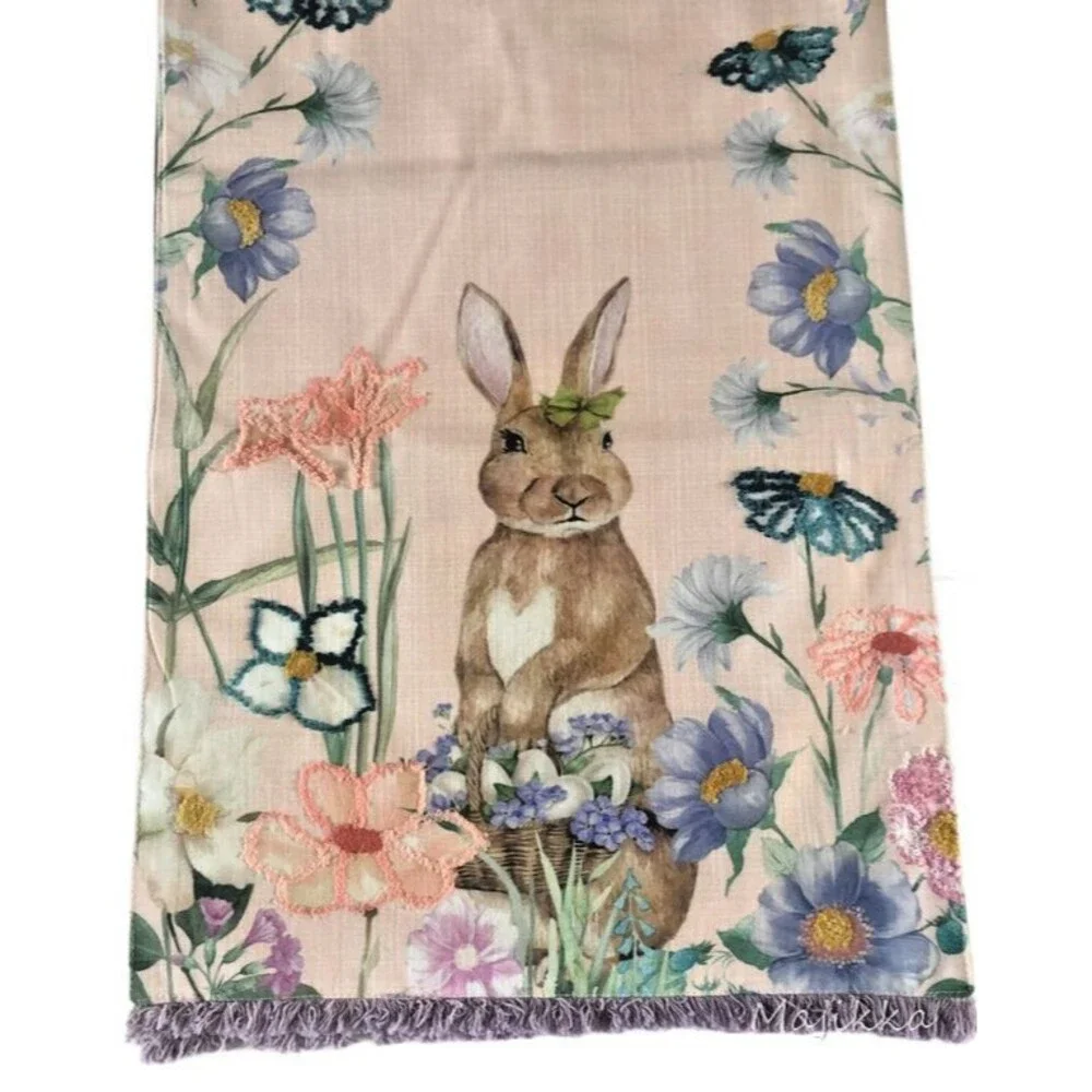 Cynthia Rowley Easter Embroidered Table Runner 16x72